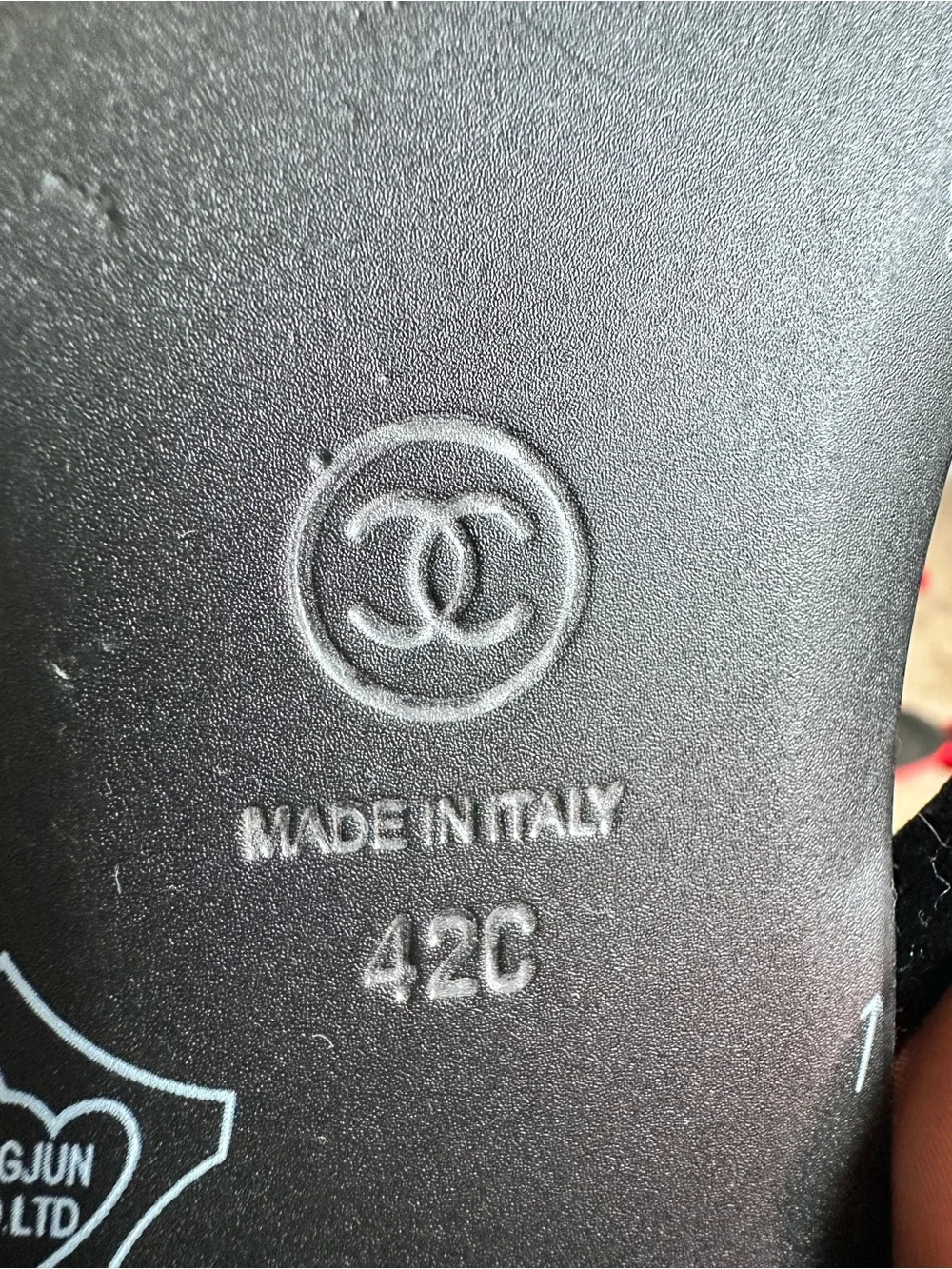 CHANEL Black Velvet CC Logo Thong Sandals